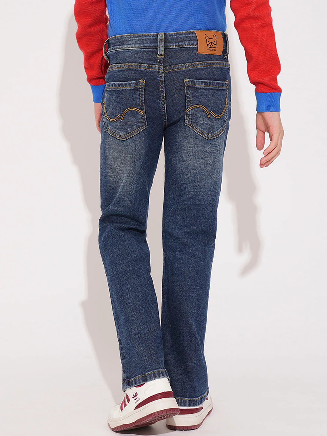 Boys Blue Mid Rise Bootcut Jeans - Image 4