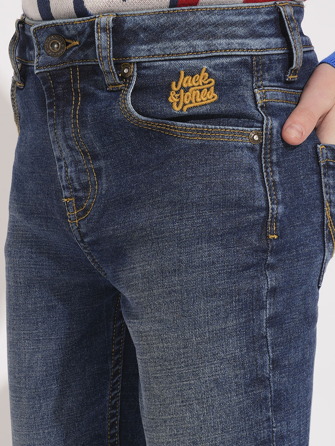 Boys Blue Mid Rise Bootcut Jeans - Image 6