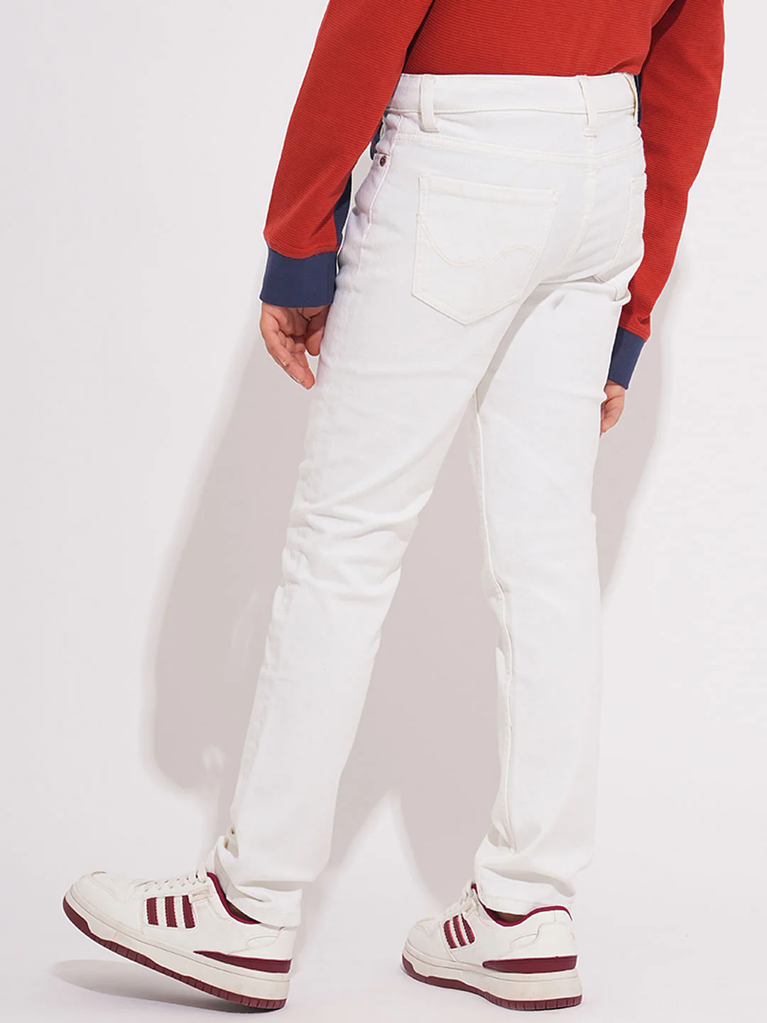 White Mid Rise Regular Fit Jeans - Image 4