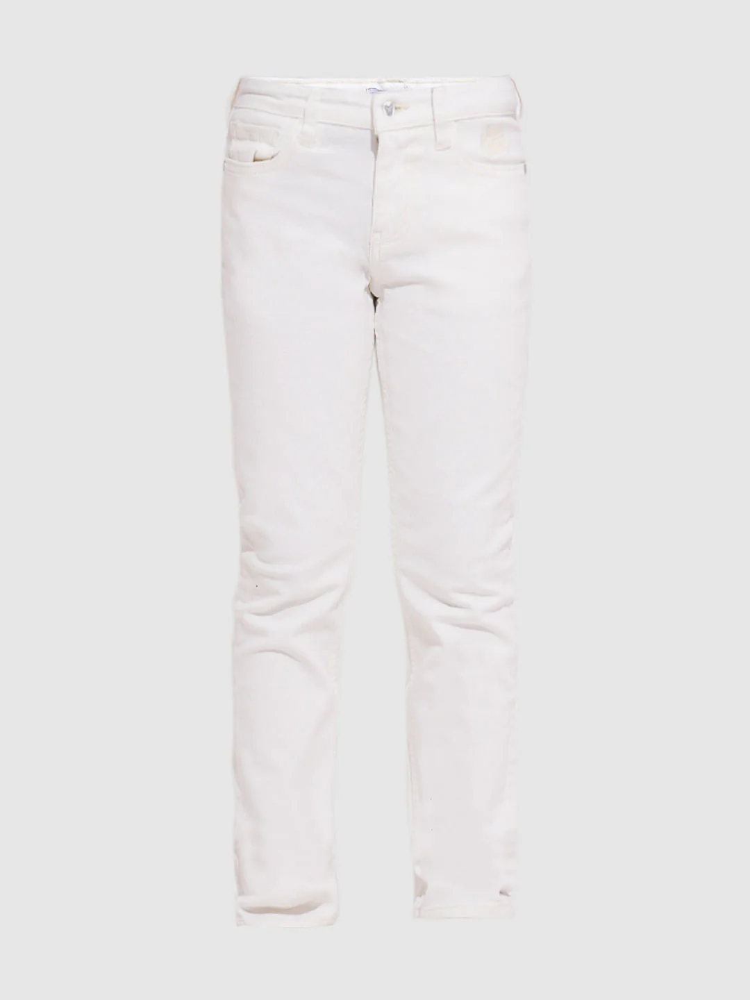 White Mid Rise Regular Fit Jeans - Image 7