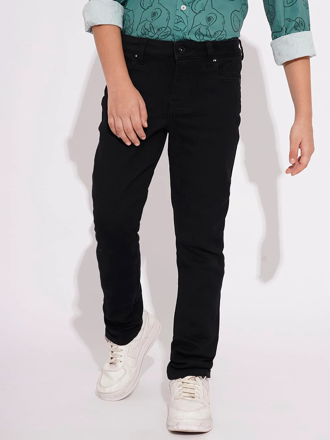 BOYS Black Mid Rise Clark Regular Fit Jeans - Image 2