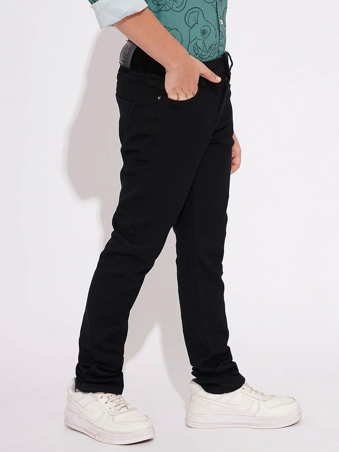 BOYS Black Mid Rise Clark Regular Fit Jeans - Image 3
