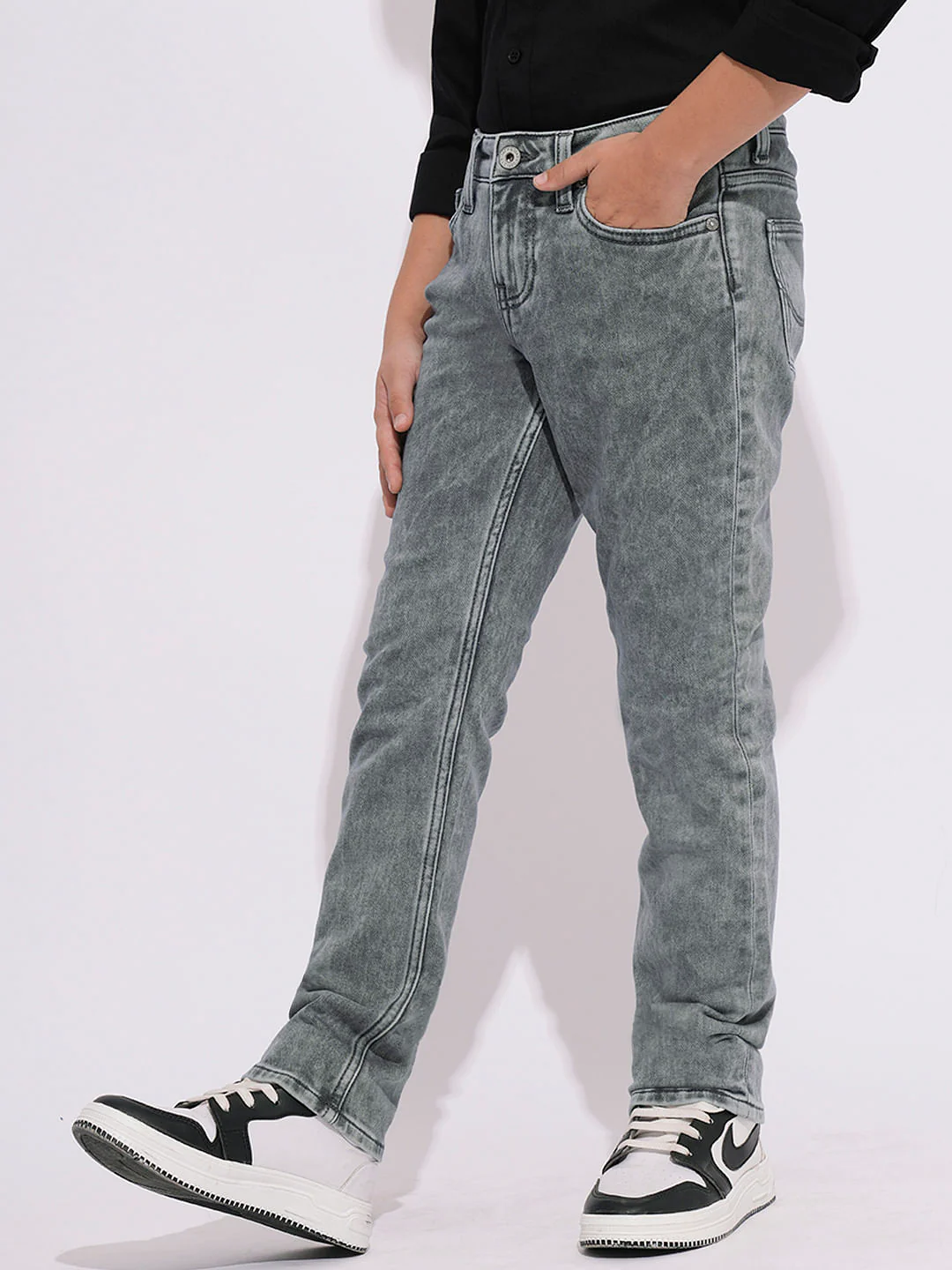 Grey Washed Clark Regular Fit Jeans - Image 3