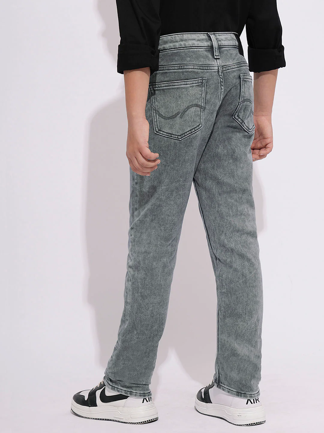 Grey Washed Clark Regular Fit Jeans - Image 4