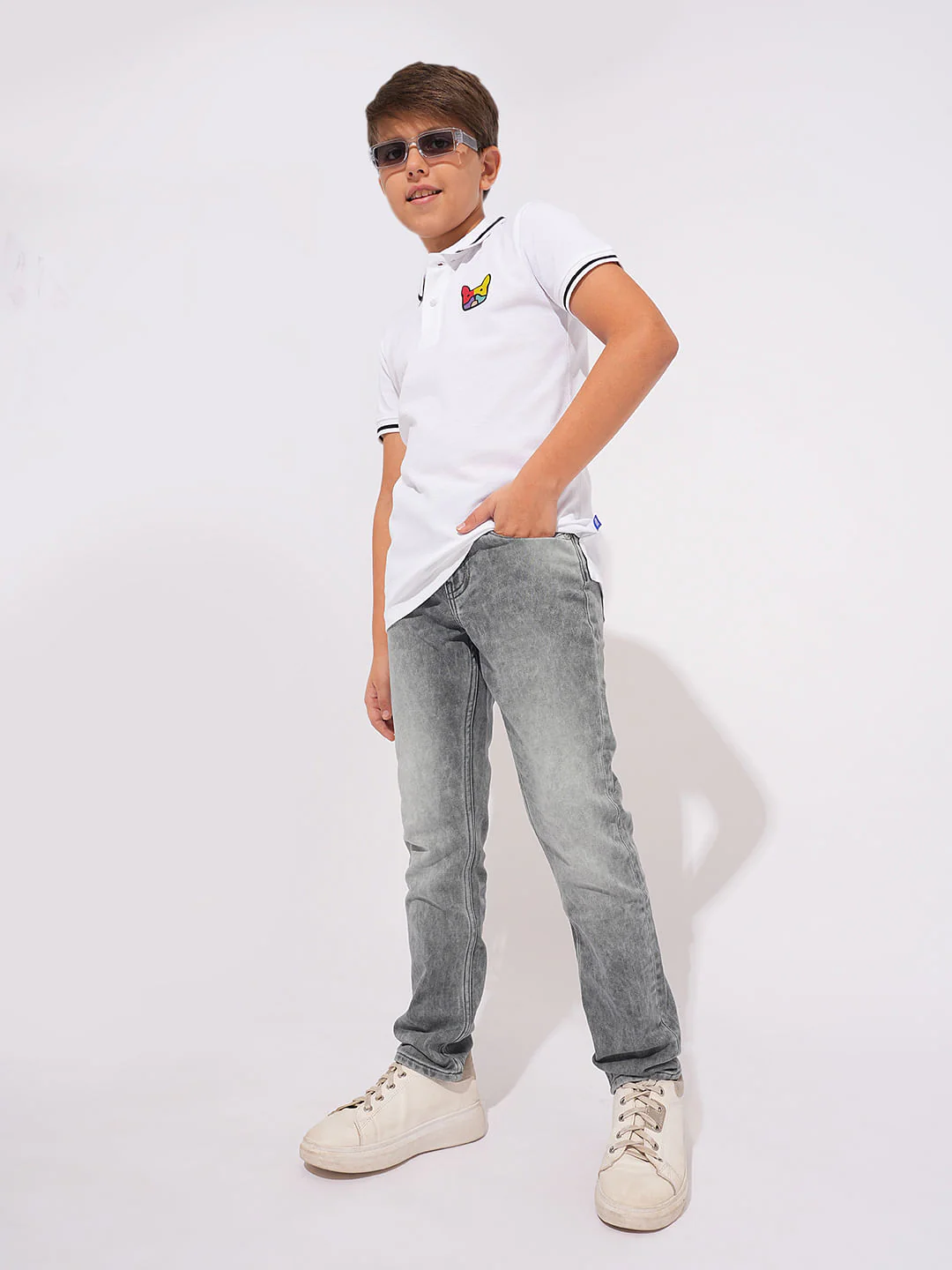 Grey Washed Clark Regular Fit Jeans
