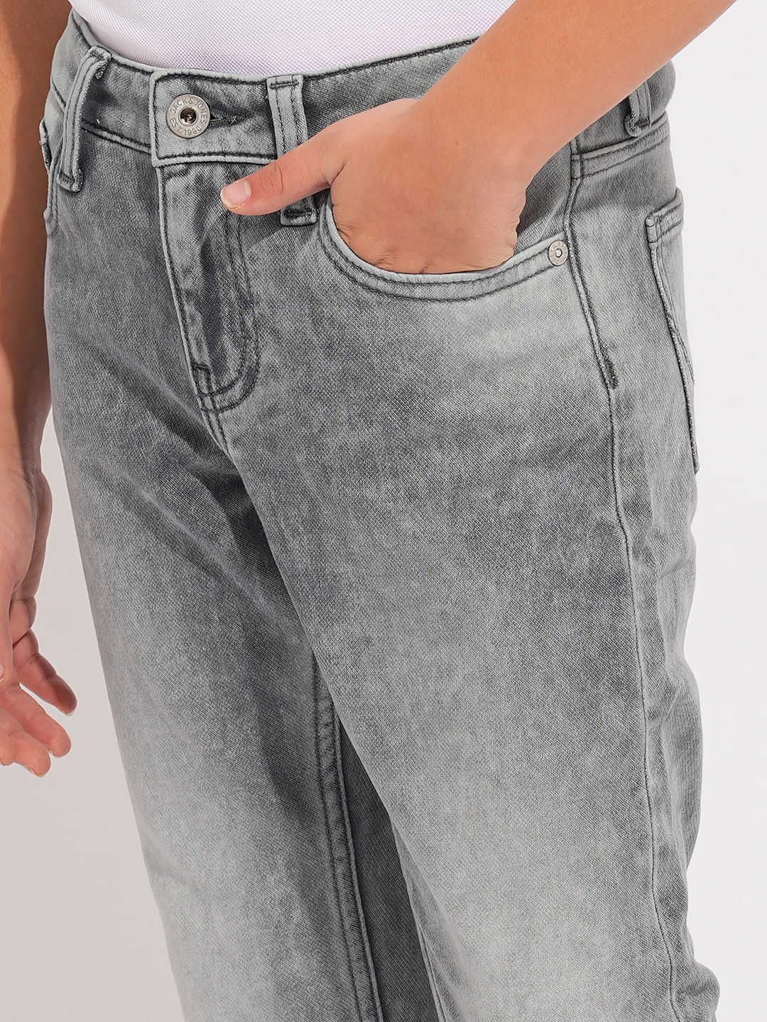 Grey Washed Clark Regular Fit Jeans - Image 6