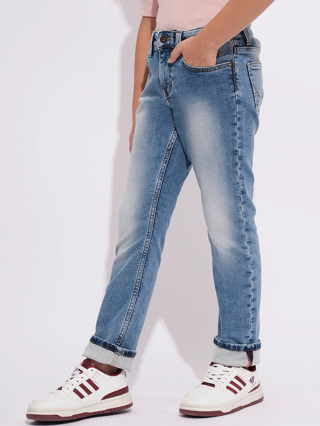 Light Blue Washed Clark Regular Fit Jeans - Image 3