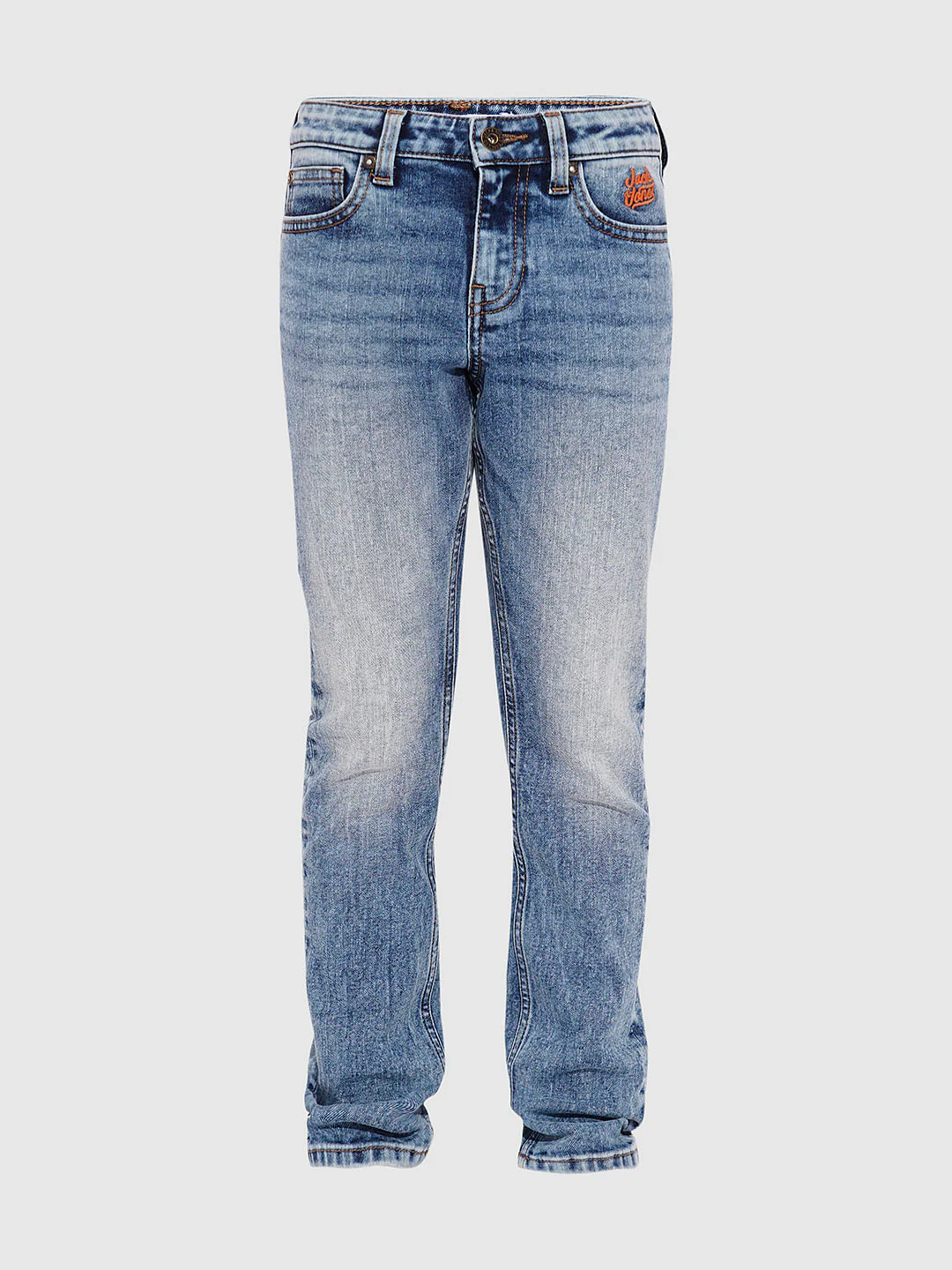 BOYS Blue Heavily Washed Regular Fit Jeans - Image 7