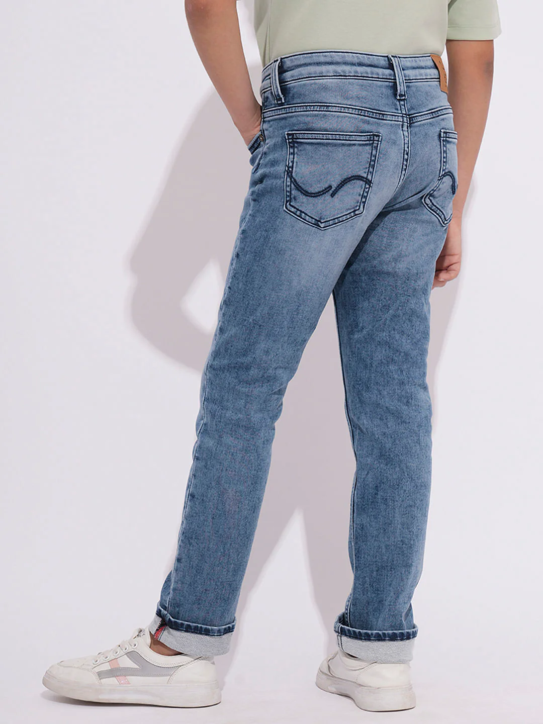 Blue Washed Clark Regular Fit Jeans - Image 4
