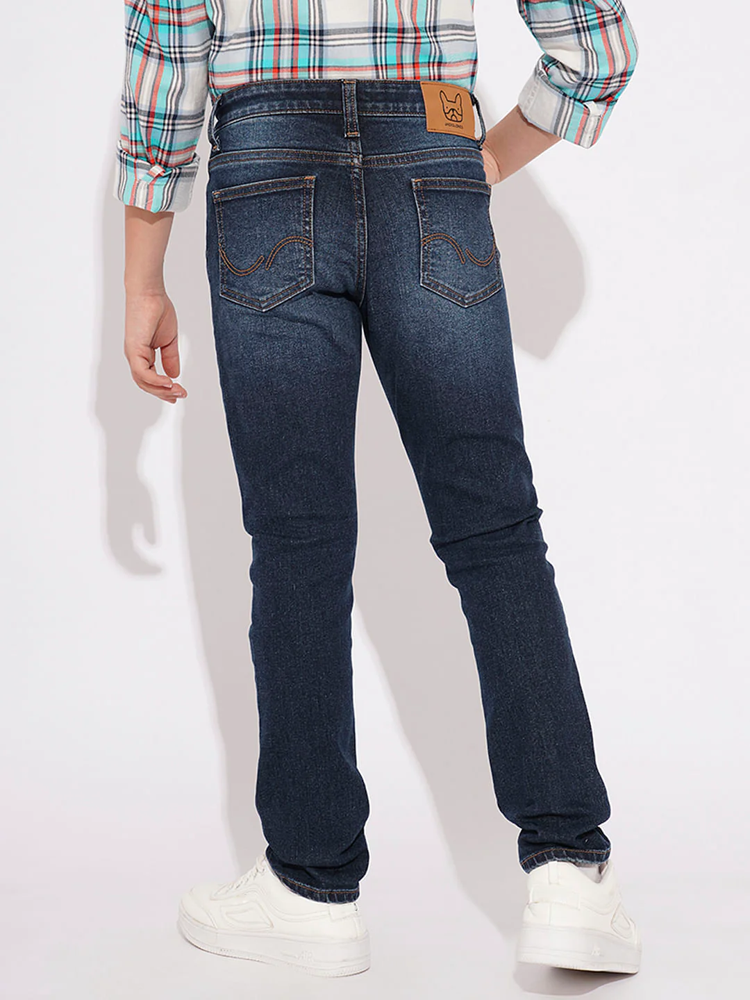 BOYS Dark Blue Washed Regular Fit Jeans - Image 4