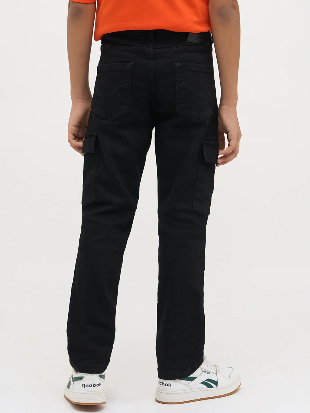 Black Patch Pocket Cotton Jeans - Image 4
