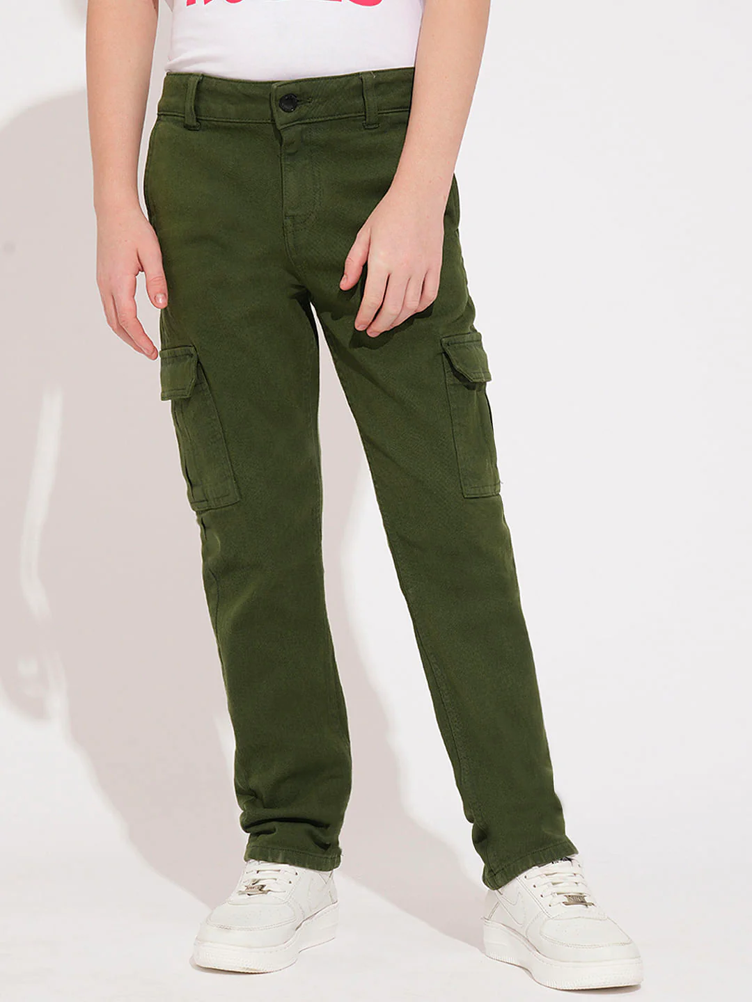 Boys Green Mid Rise Regular Fit Jeans - Image 2
