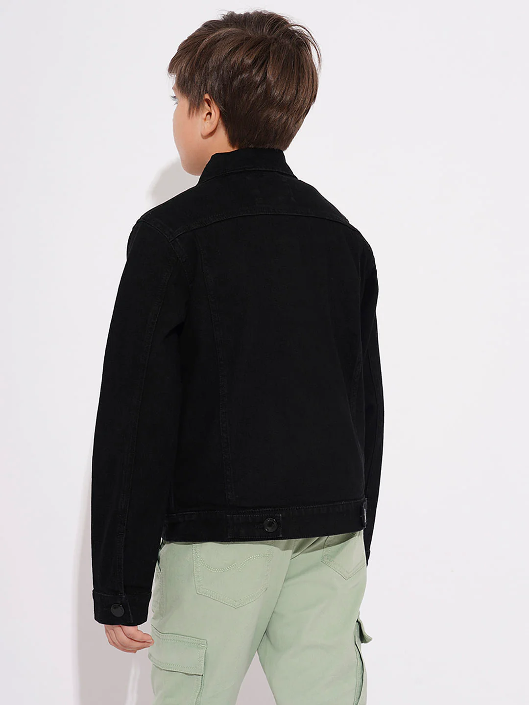 Boys Black Denim Jacket - Image 4