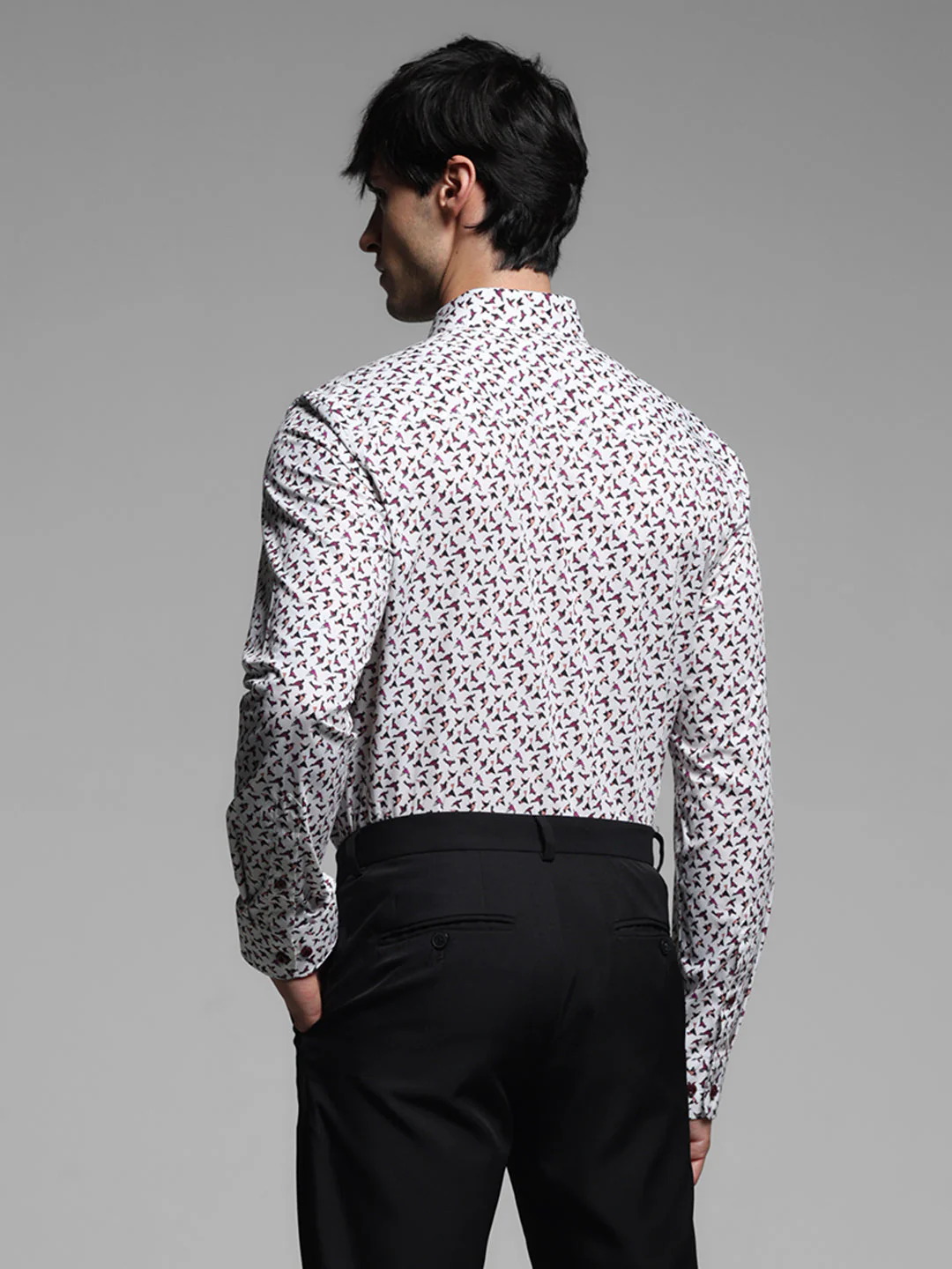 White Cotton Printed Shirt - Image 4