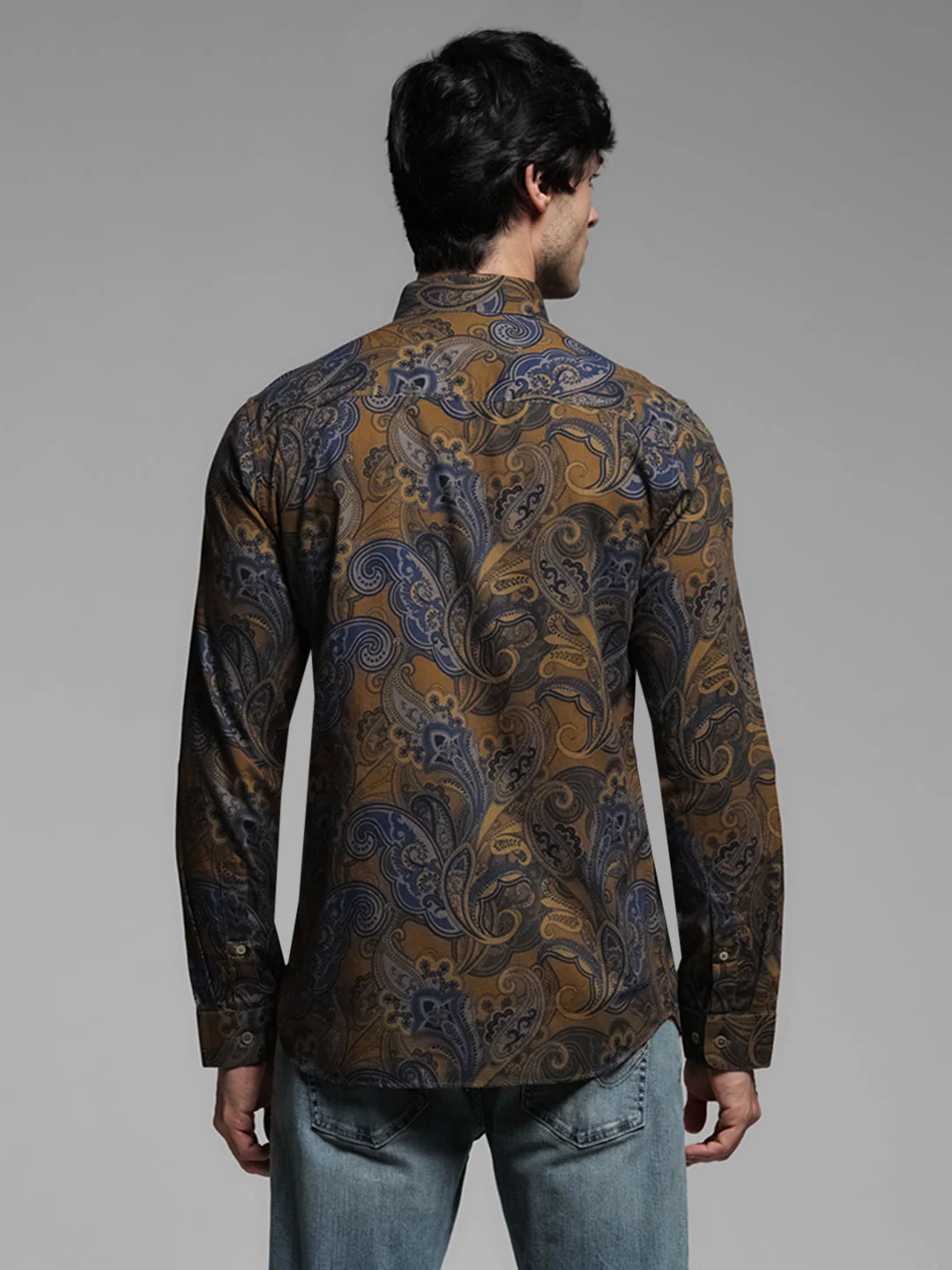 Brown Printed Cotton Shirt - Image 4