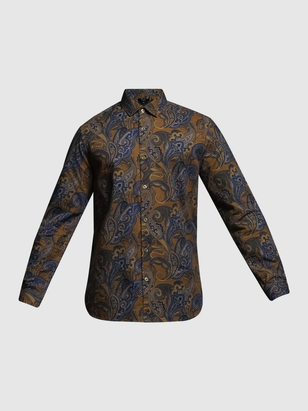 Brown Printed Cotton Shirt - Image 7