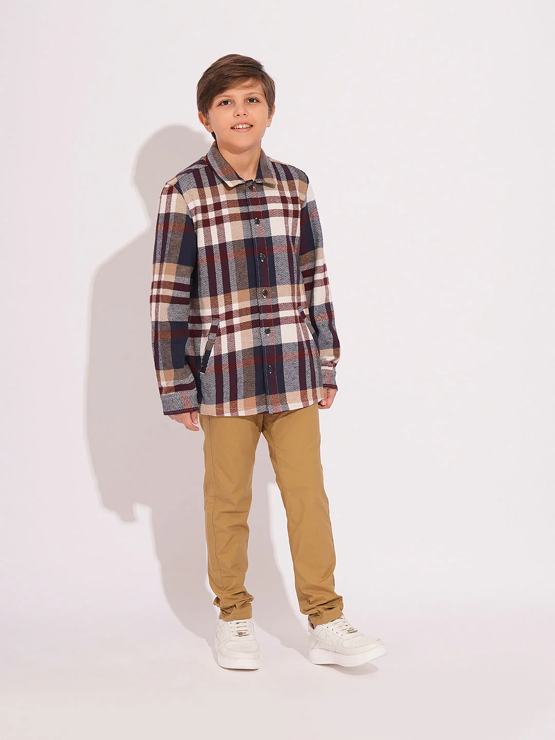 Boys Brown Check Shacket - Image 5