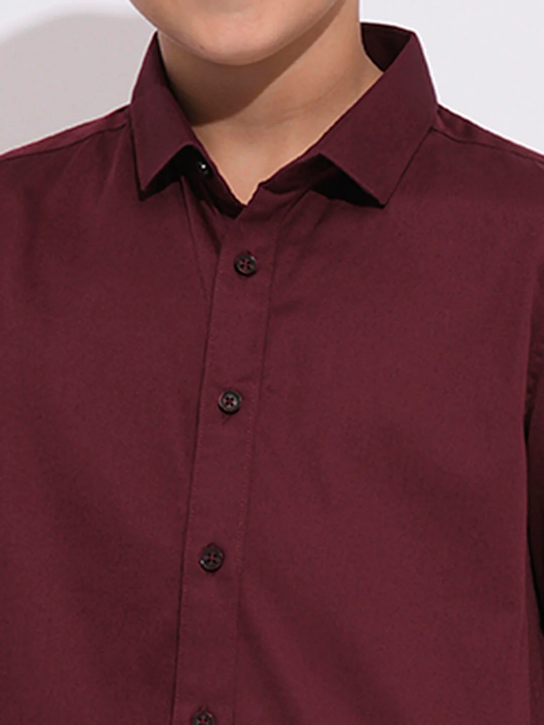Boys Maroon Full Sleeves Shirt - Image 6