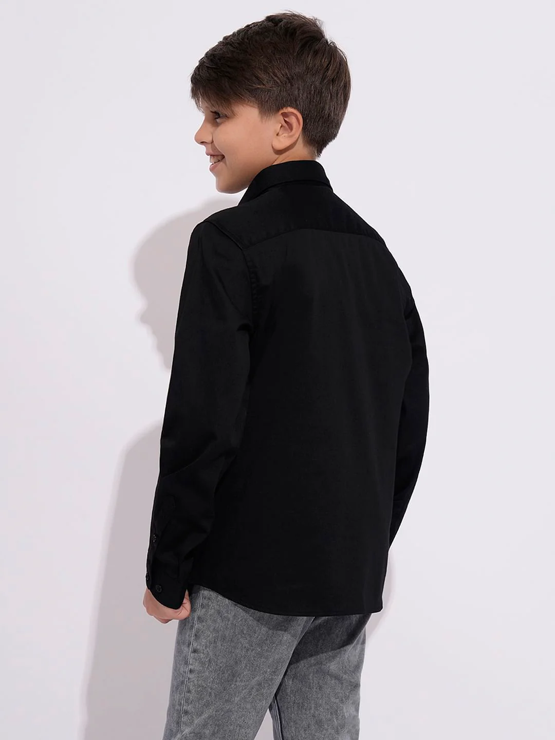 Boys Black Full Sleeves Shirt - Image 4