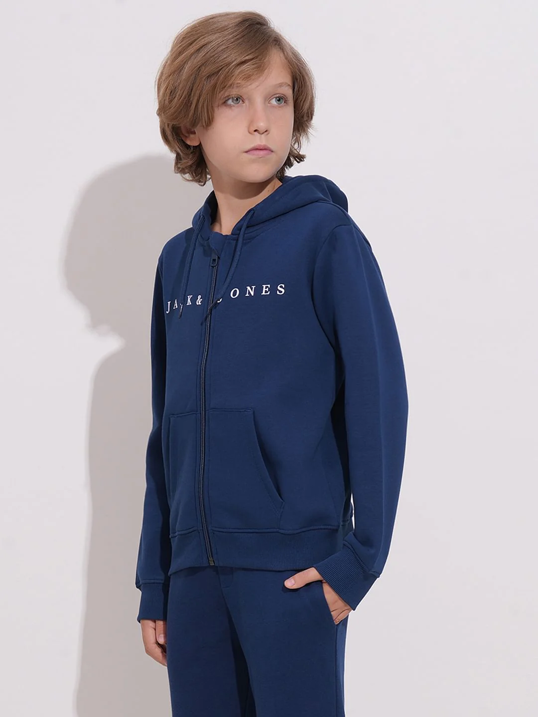 Navy Blue Hooded Co-ord Set Sweatshirt - Image 3