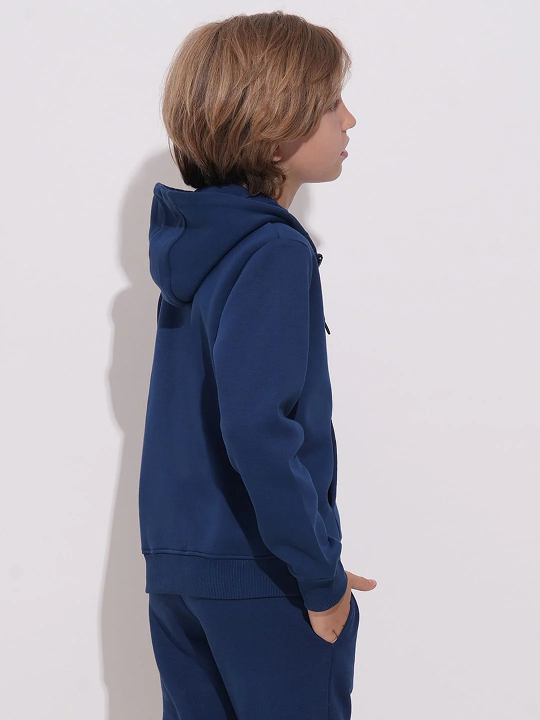 Navy Blue Hooded Co-ord Set Sweatshirt - Image 4