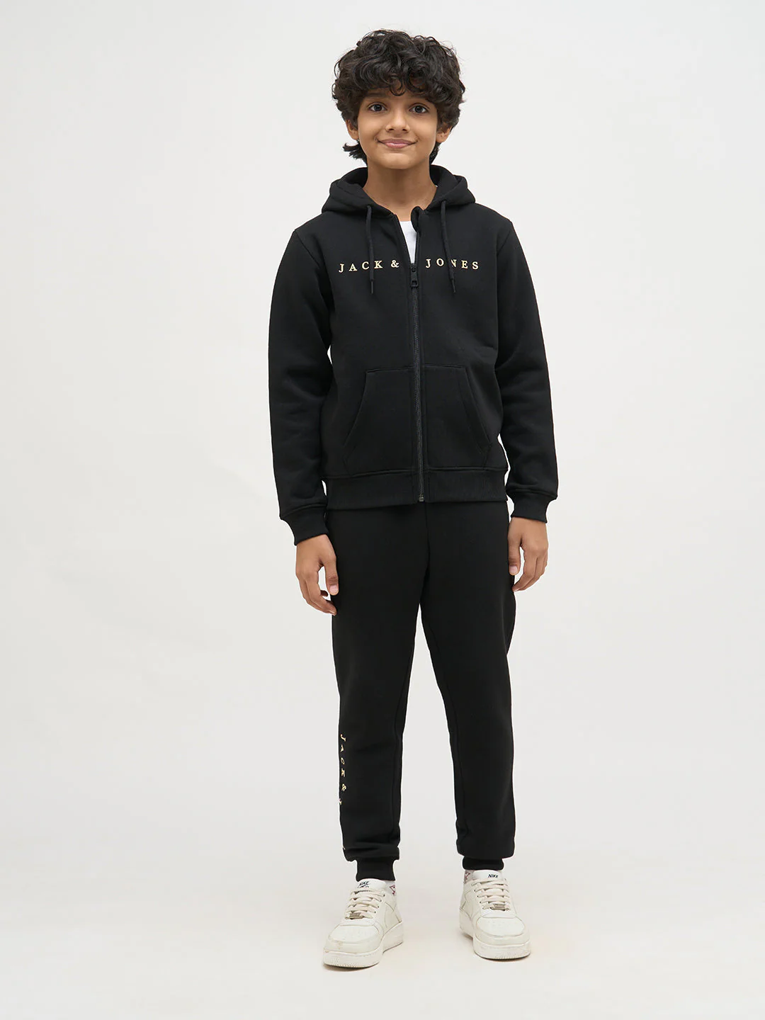 Boys Black Zip-Up Hooded Sweatshirt - Image 5
