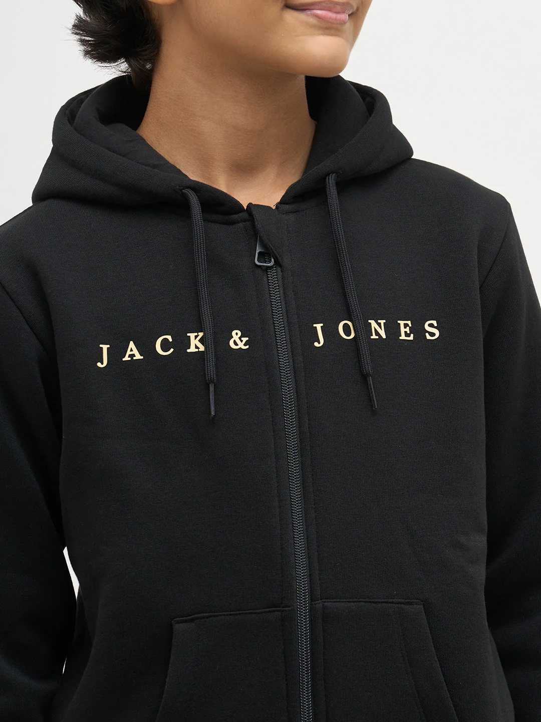 Boys Black Zip-Up Hooded Sweatshirt - Image 6