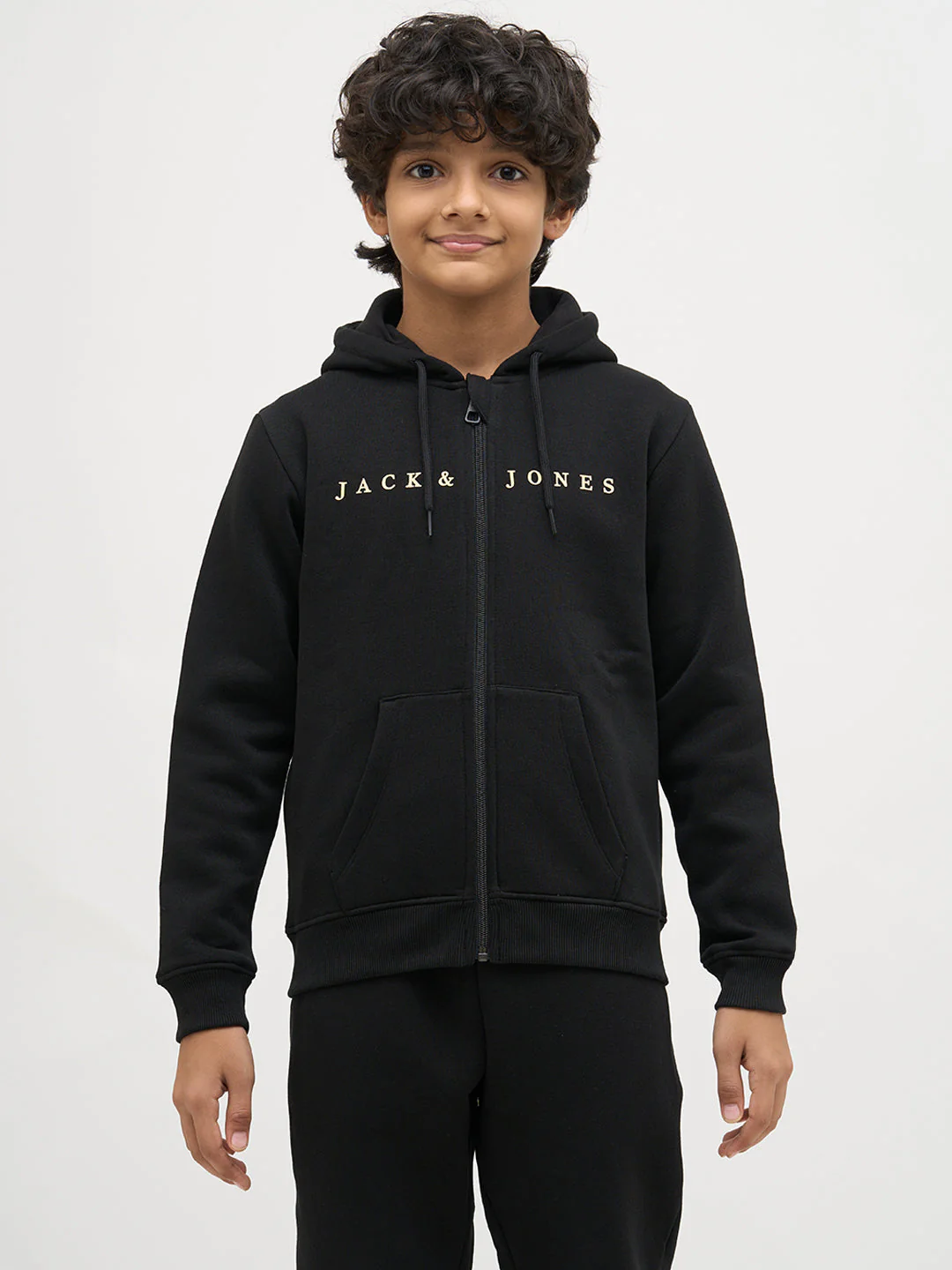Boys Black Zip-Up Hooded Sweatshirt - Image 8