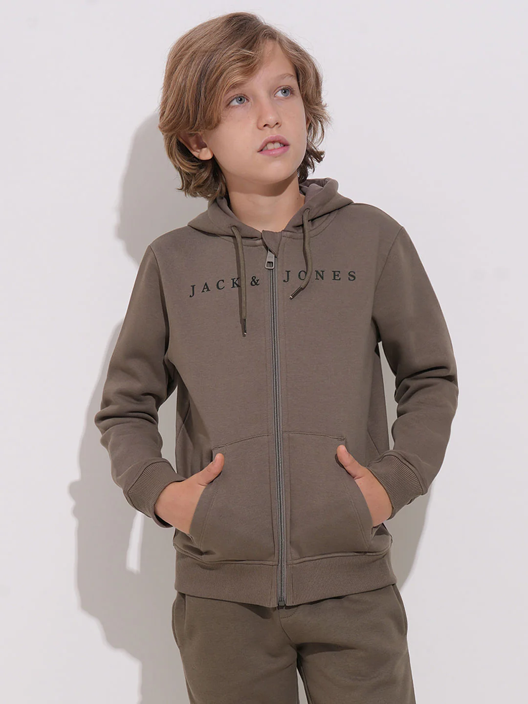 Brown Hooded Co-ord Set Sweatshirt - Image 2