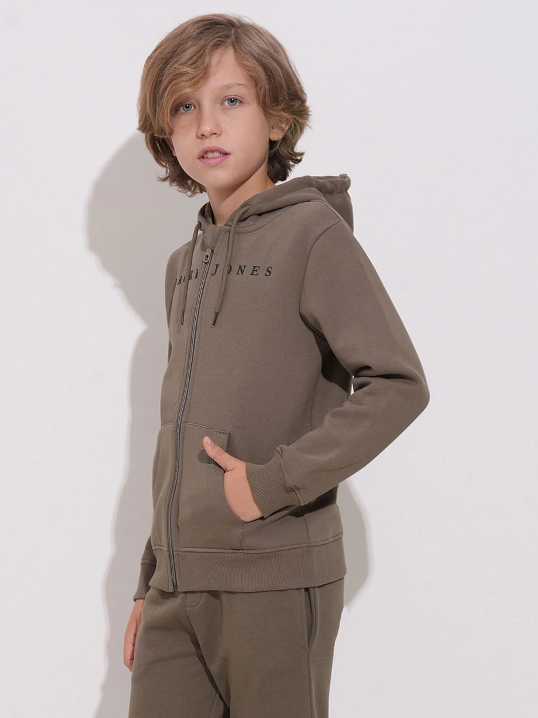 Brown Hooded Co-ord Set Sweatshirt - Image 3