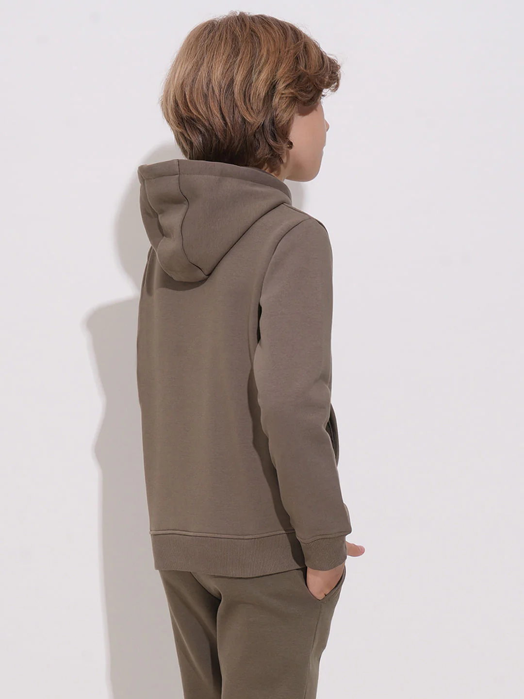 Brown Hooded Co-ord Set Sweatshirt - Image 4