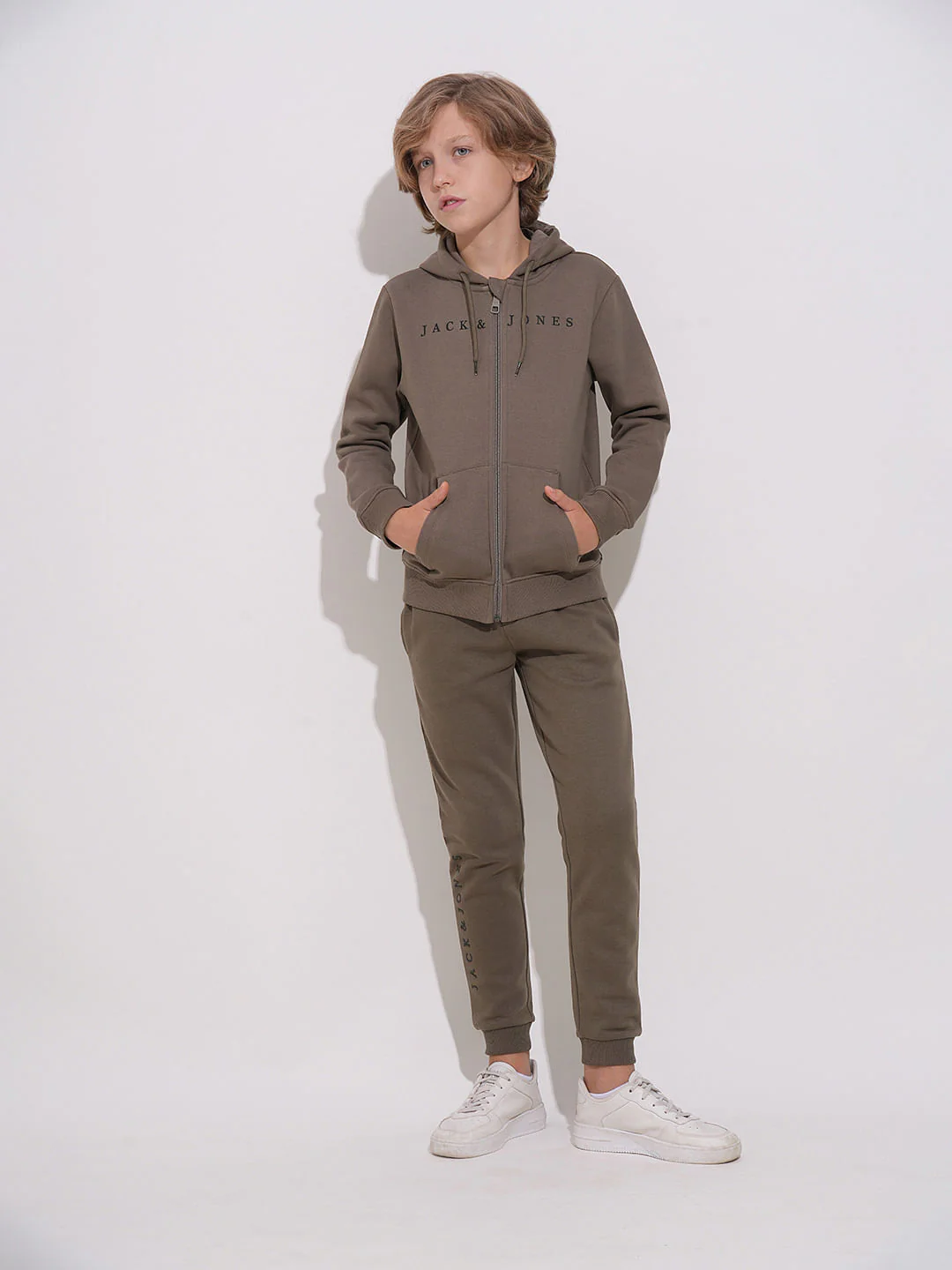 Brown Hooded Co-ord Set Sweatshirt - Image 5