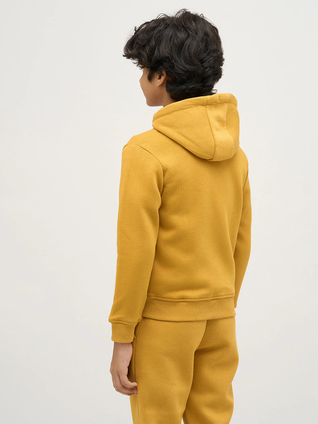 Boys Yellow Zip-Up Hooded Sweatshirt - Image 4