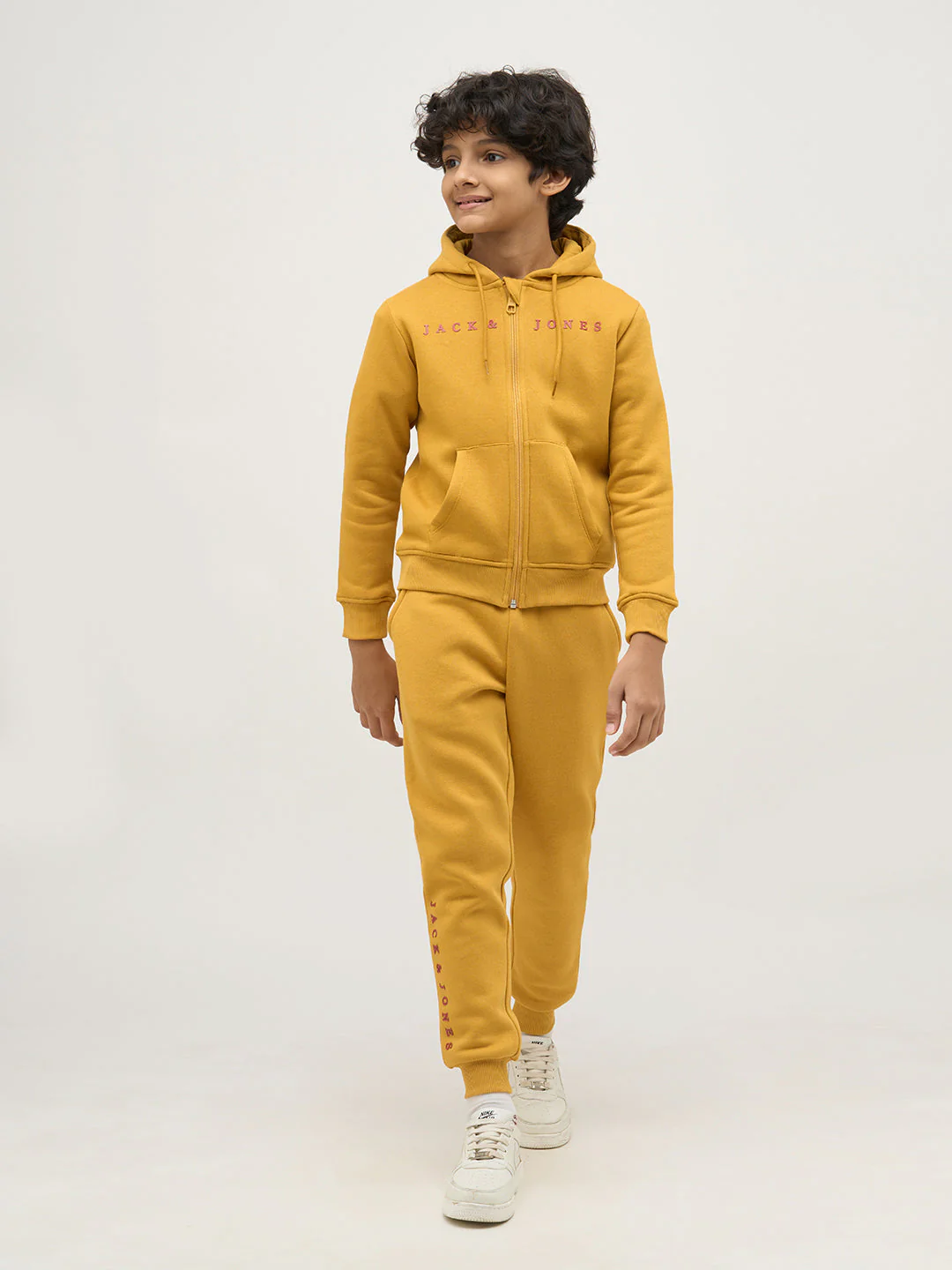 Boys Yellow Zip-Up Hooded Sweatshirt - Image 5
