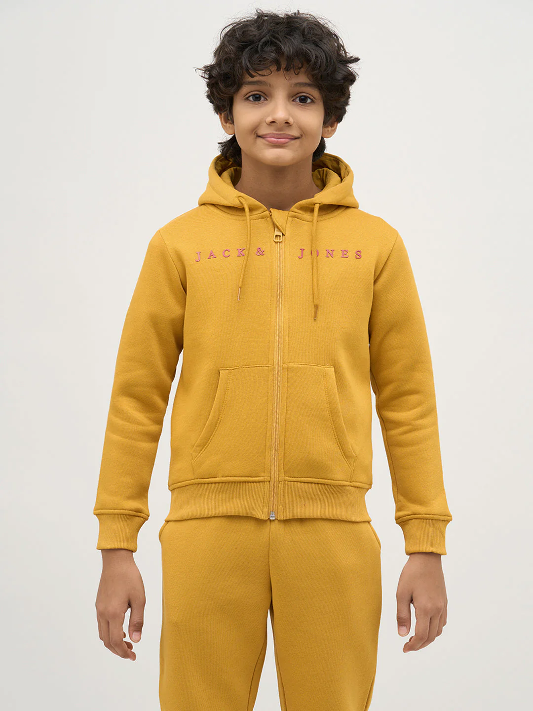 Boys Yellow Zip-Up Hooded Sweatshirt - Image 8