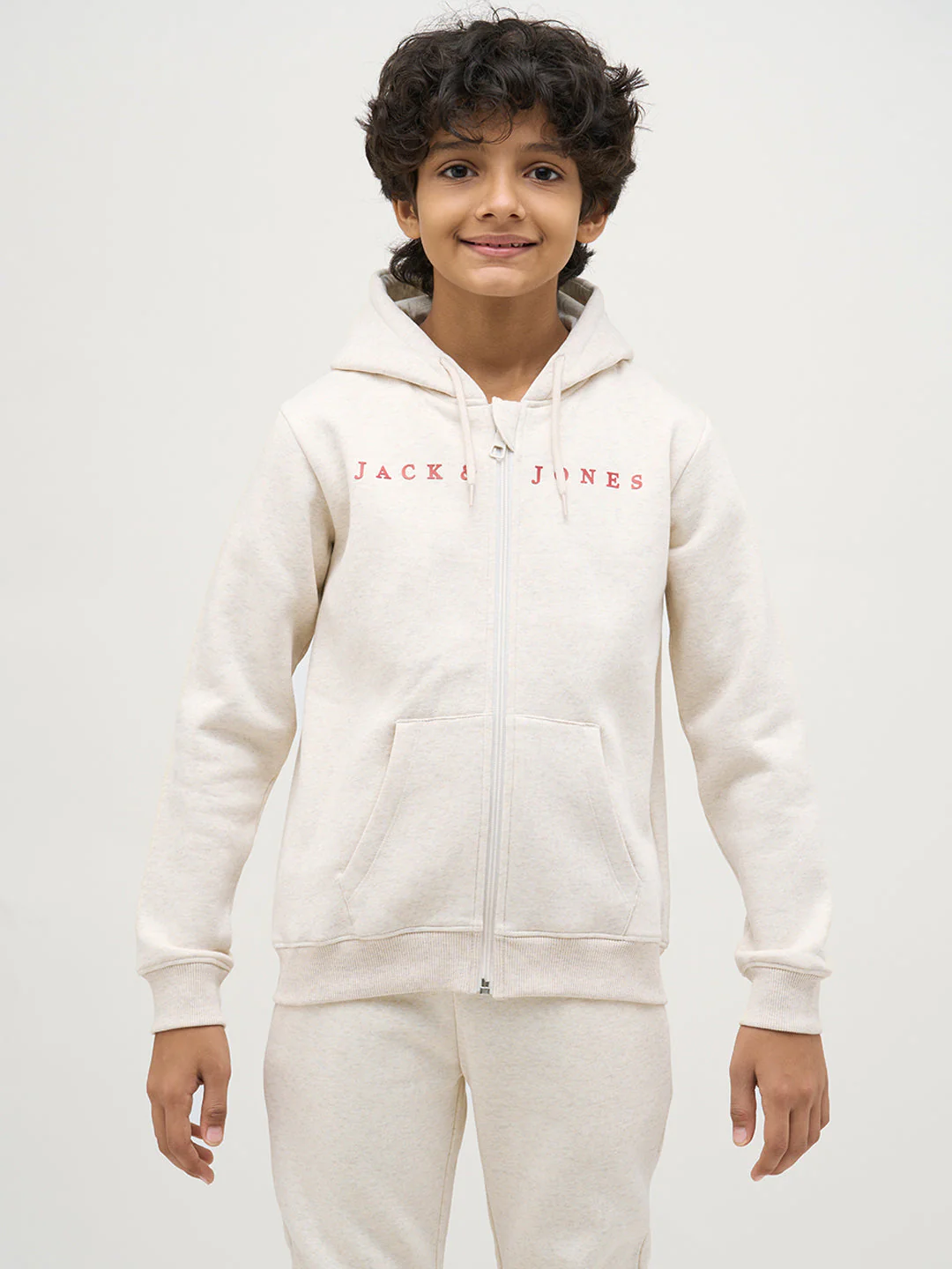 Boys White Zip-Up Hooded Sweatshirt - Image 8