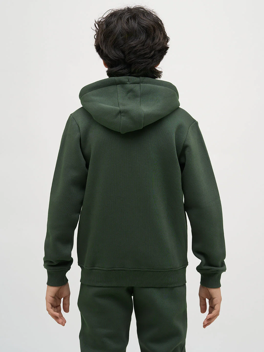 Boys Green Logo Text Hooded Sweatshirt - Image 9