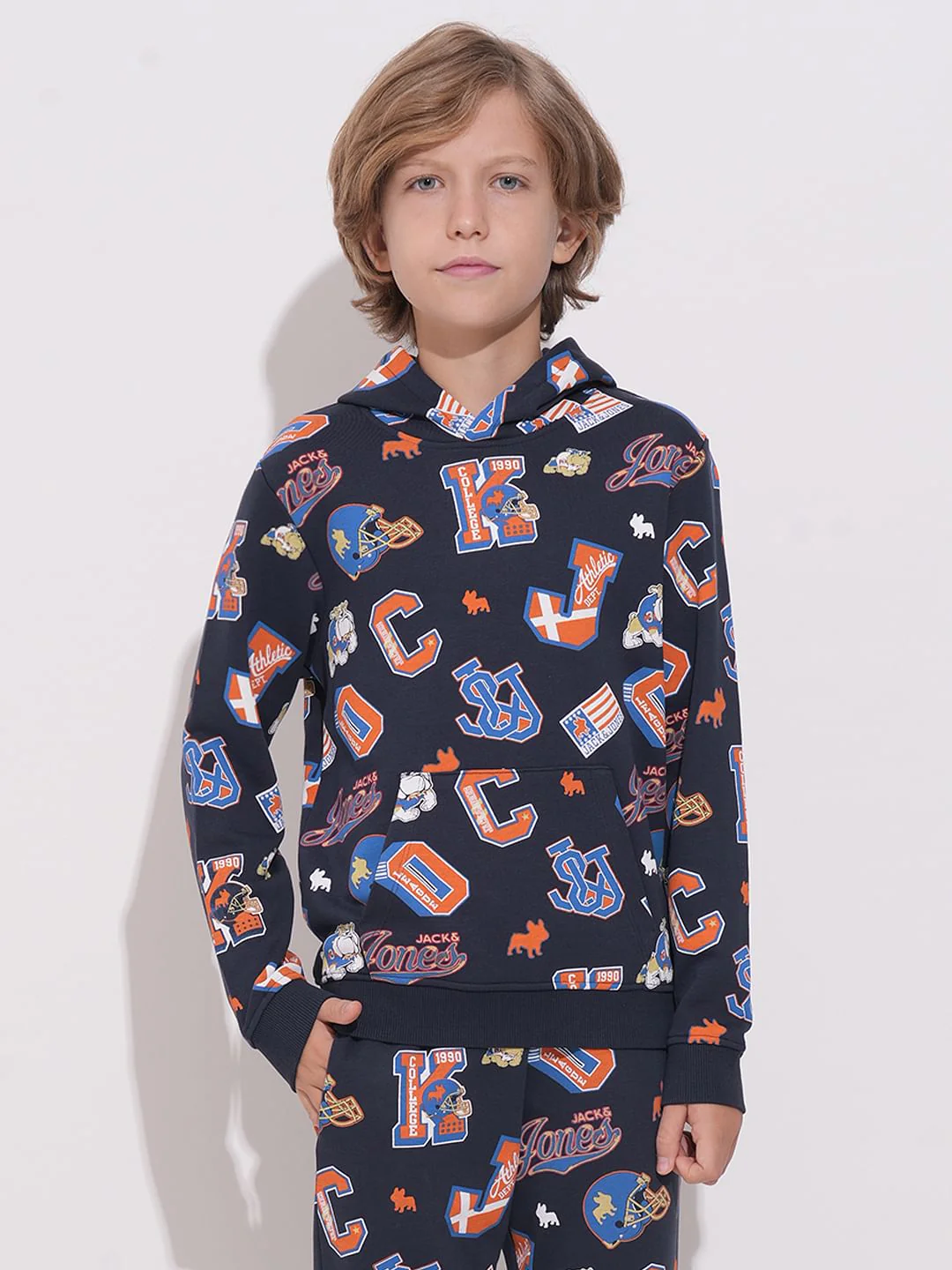 Boys Blue Printed Co-ord Set Sweatshirt - Image 2