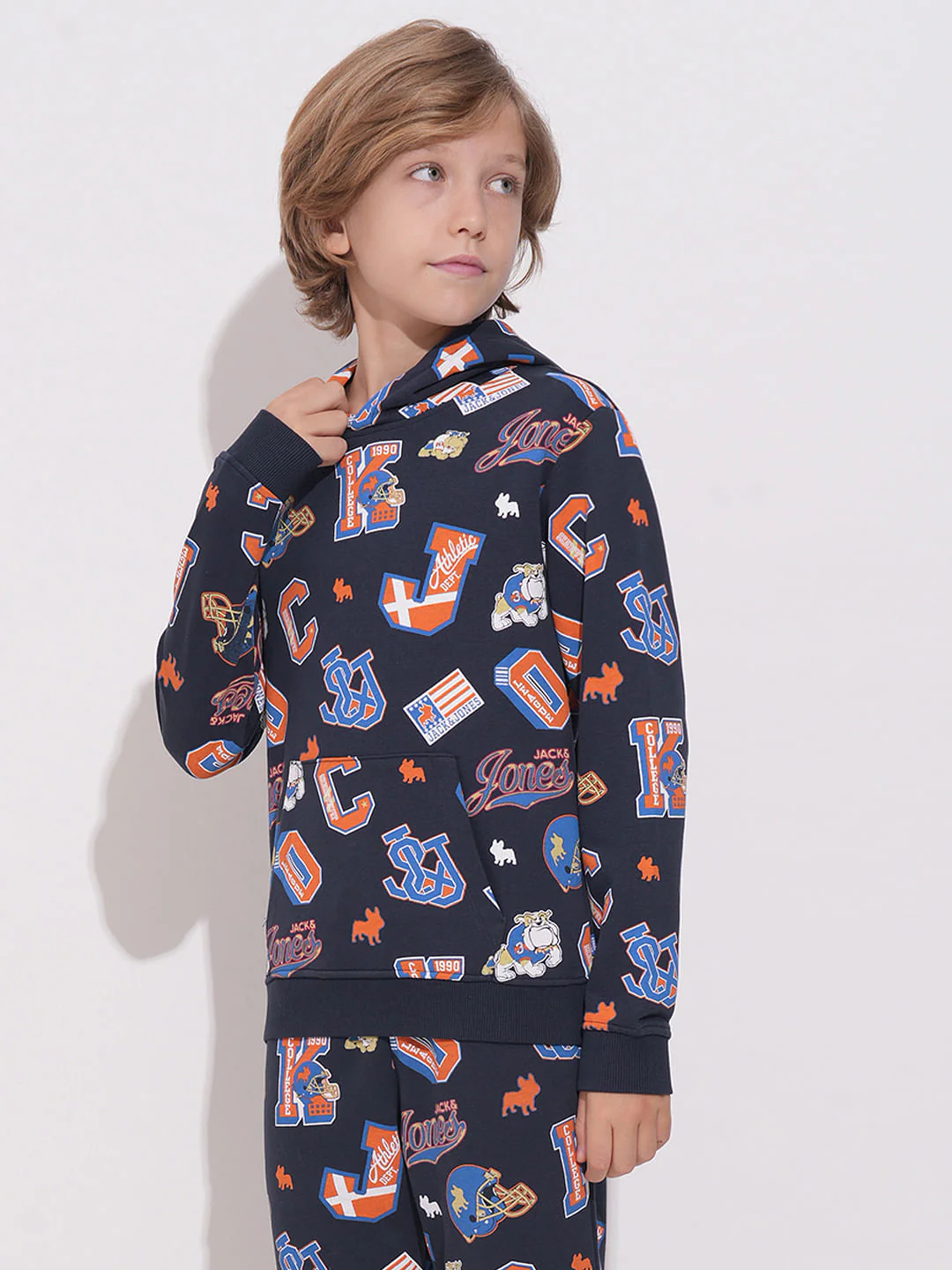 Boys Blue Printed Co-ord Set Sweatshirt - Image 3