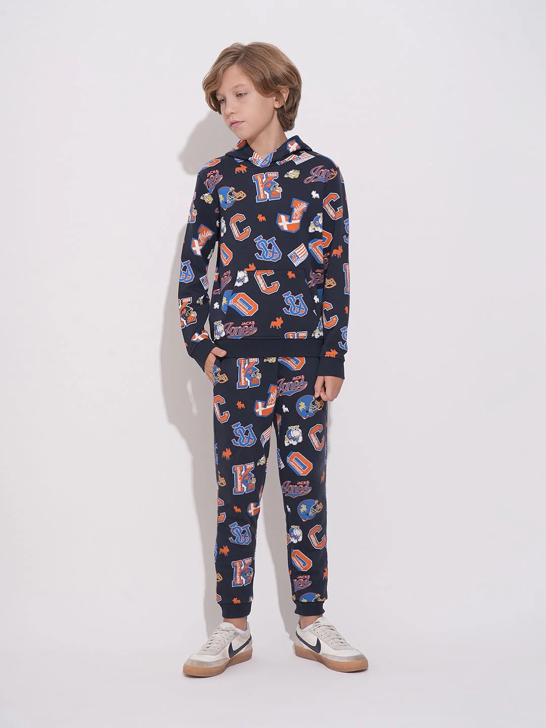 Boys Blue Printed Co-ord Set Sweatshirt - Image 5