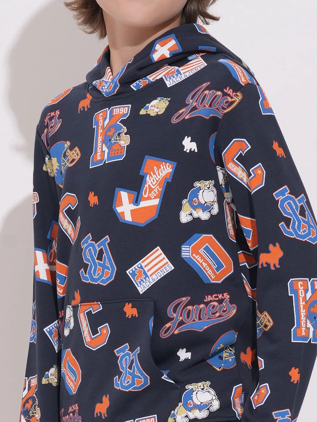 Boys Blue Printed Co-ord Set Sweatshirt - Image 6