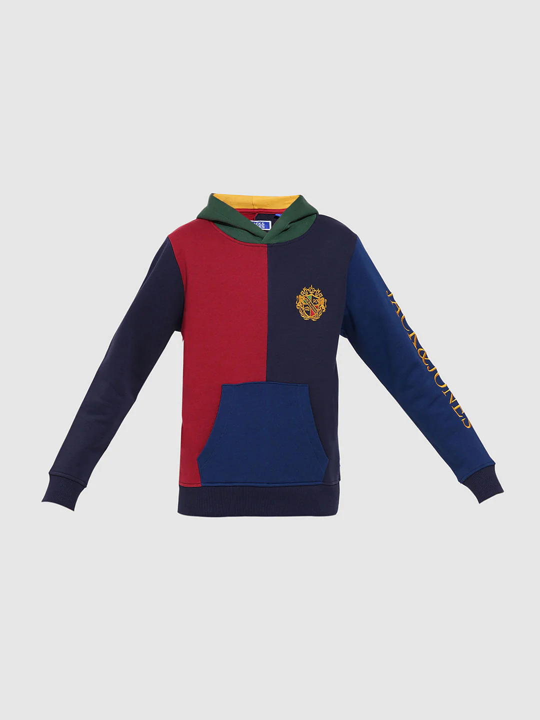Boys Blue Colourblocked Hooded Sweatshirt - Image 7