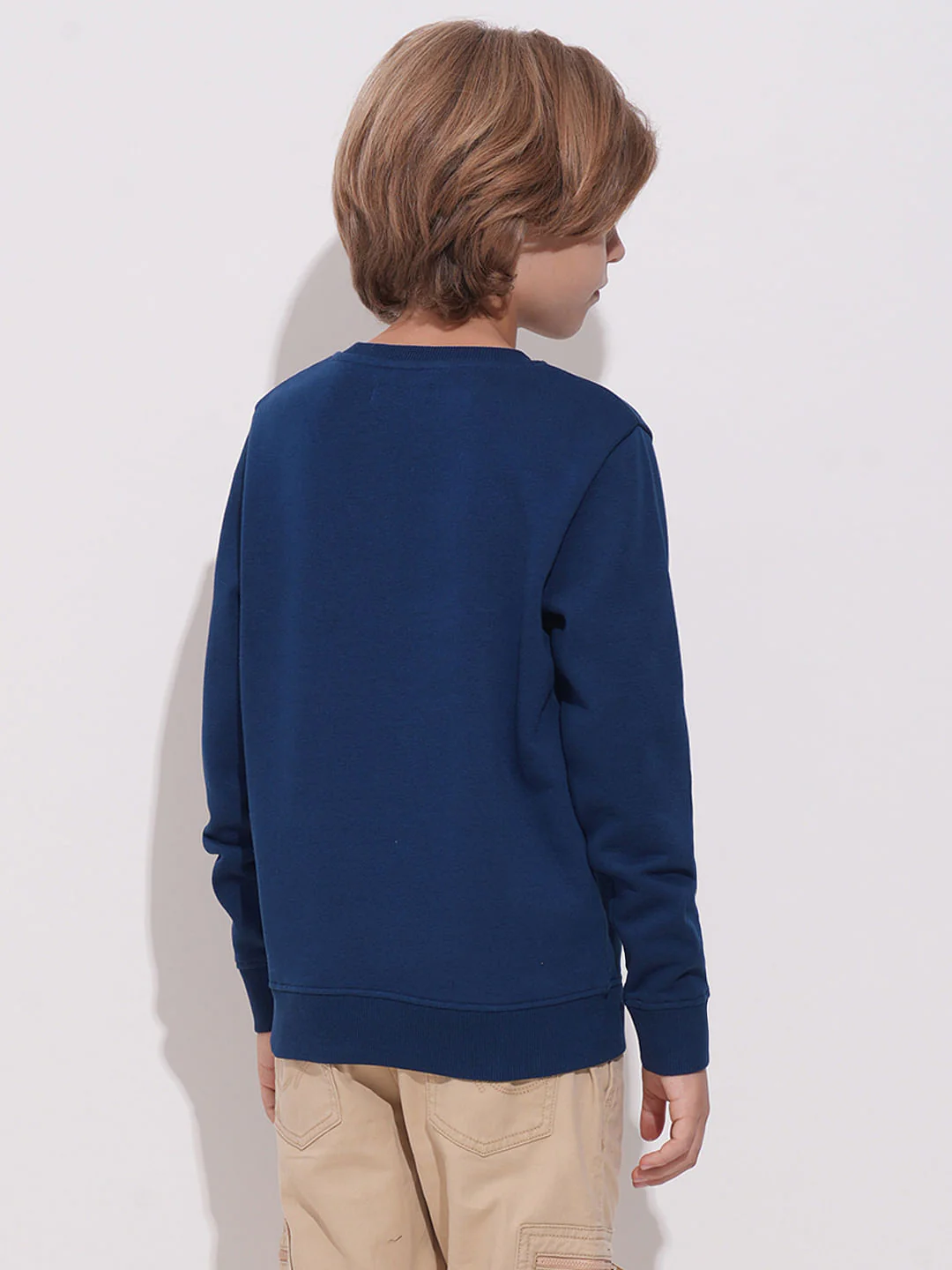 Boys Blue Applique Patchwork Sweatshirt - Image 4