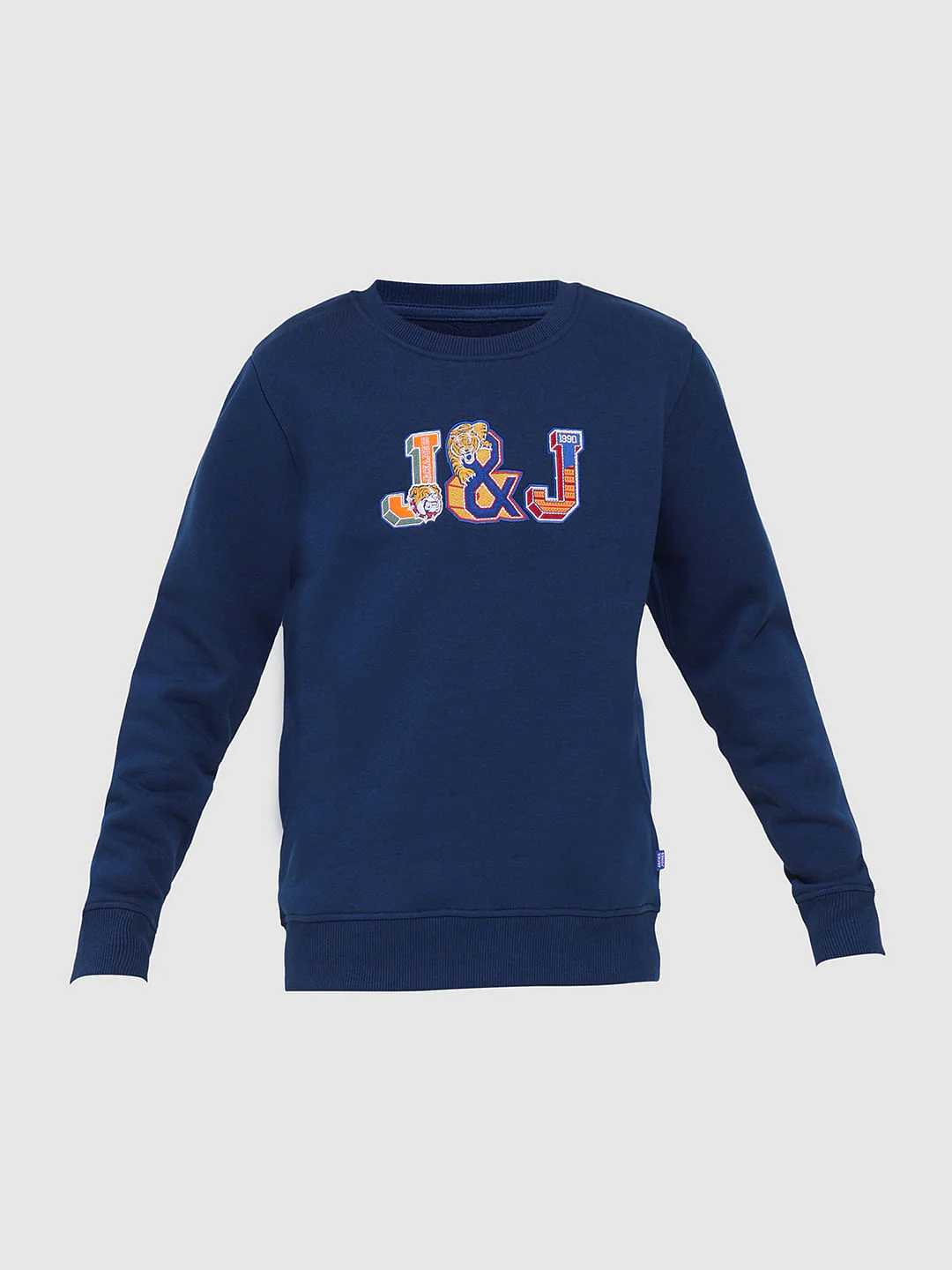 Boys Blue Applique Patchwork Sweatshirt - Image 7