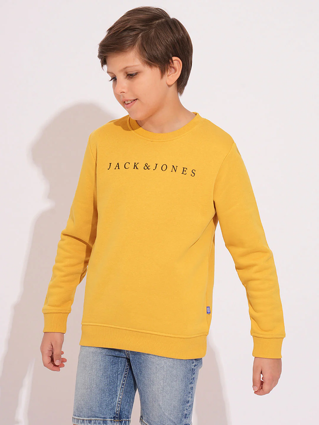 Boys Yellow Logo Print Sweatshirt - Image 2