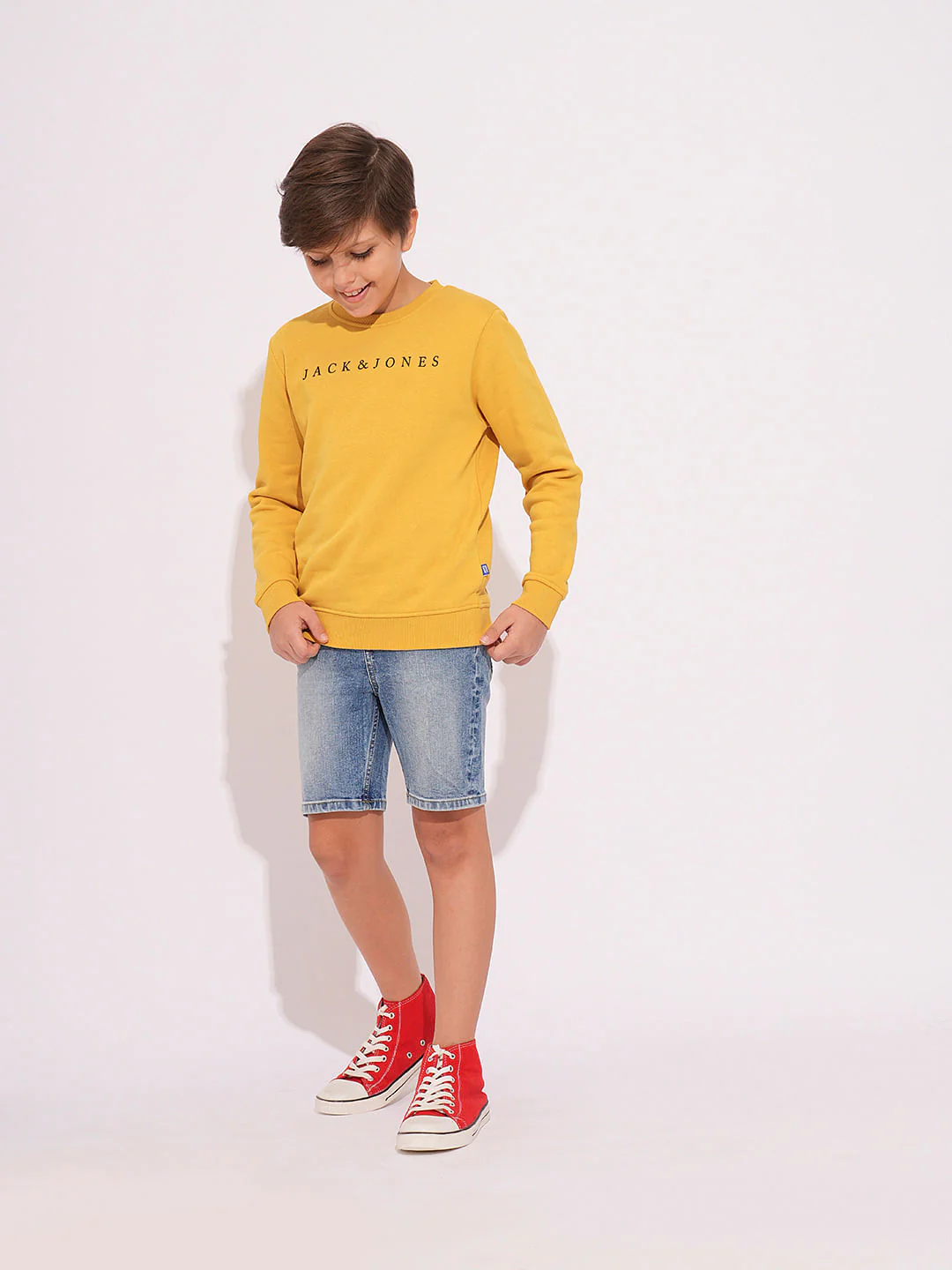 Boys Yellow Logo Print Sweatshirt - Image 5