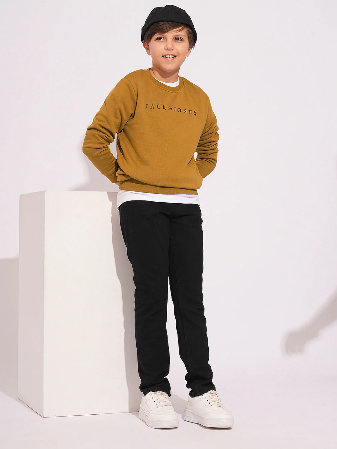 Boys Brown Logo Print Sweatshirt