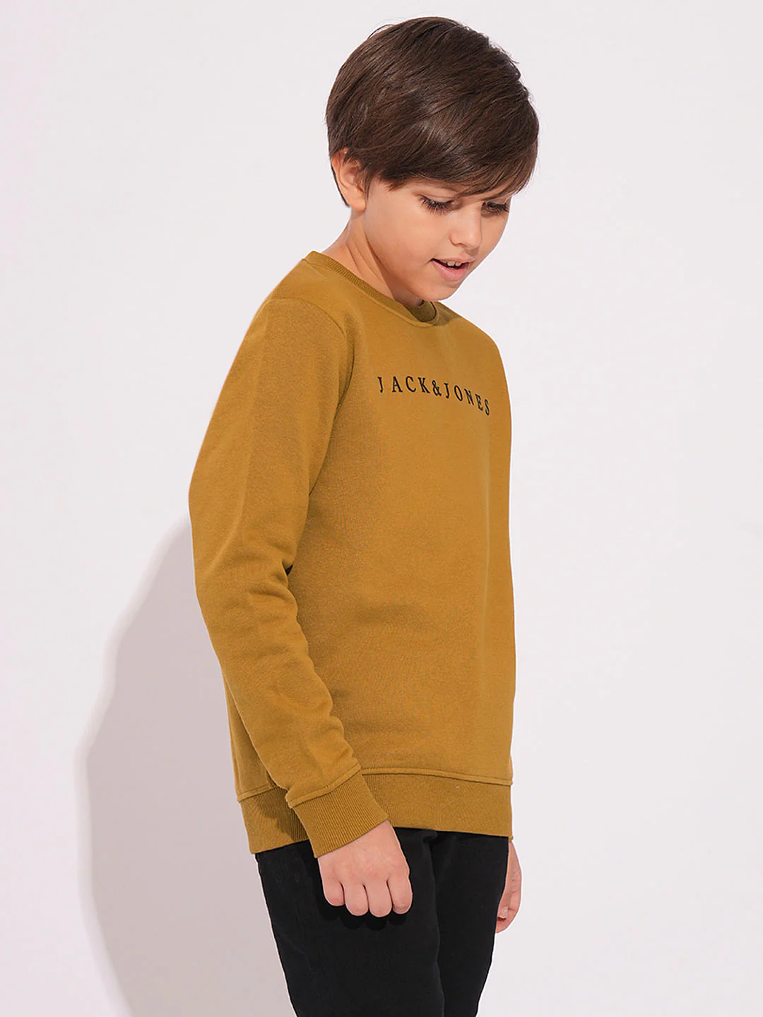 Boys Brown Logo Print Sweatshirt - Image 3