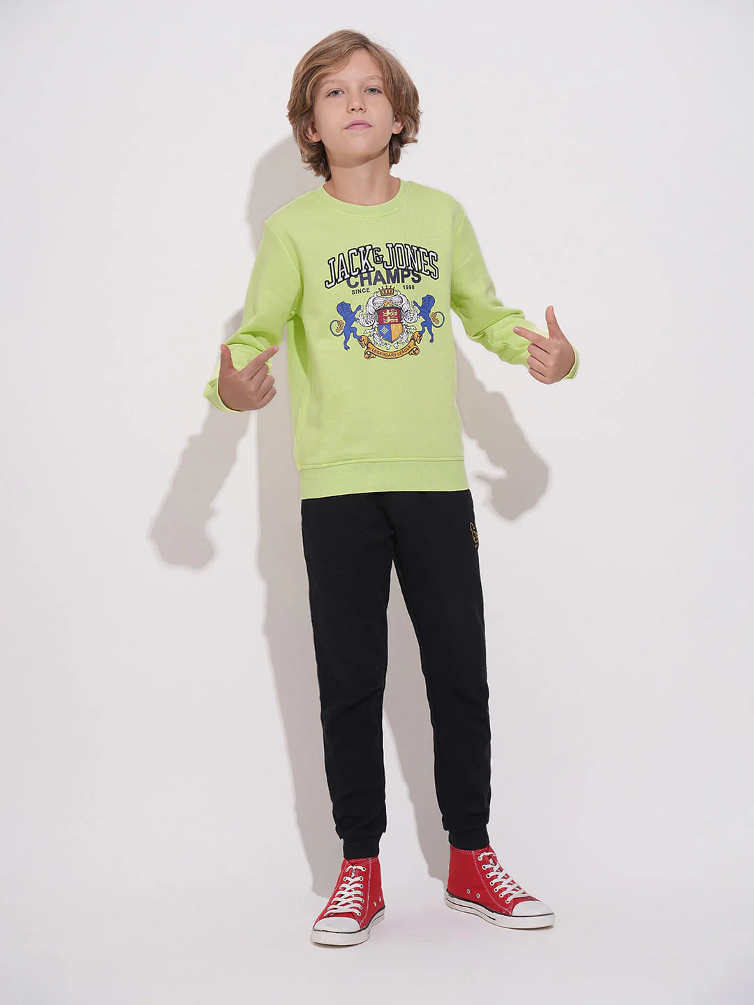 Boys Pastel Green Printed Sweatshirt - Image 5