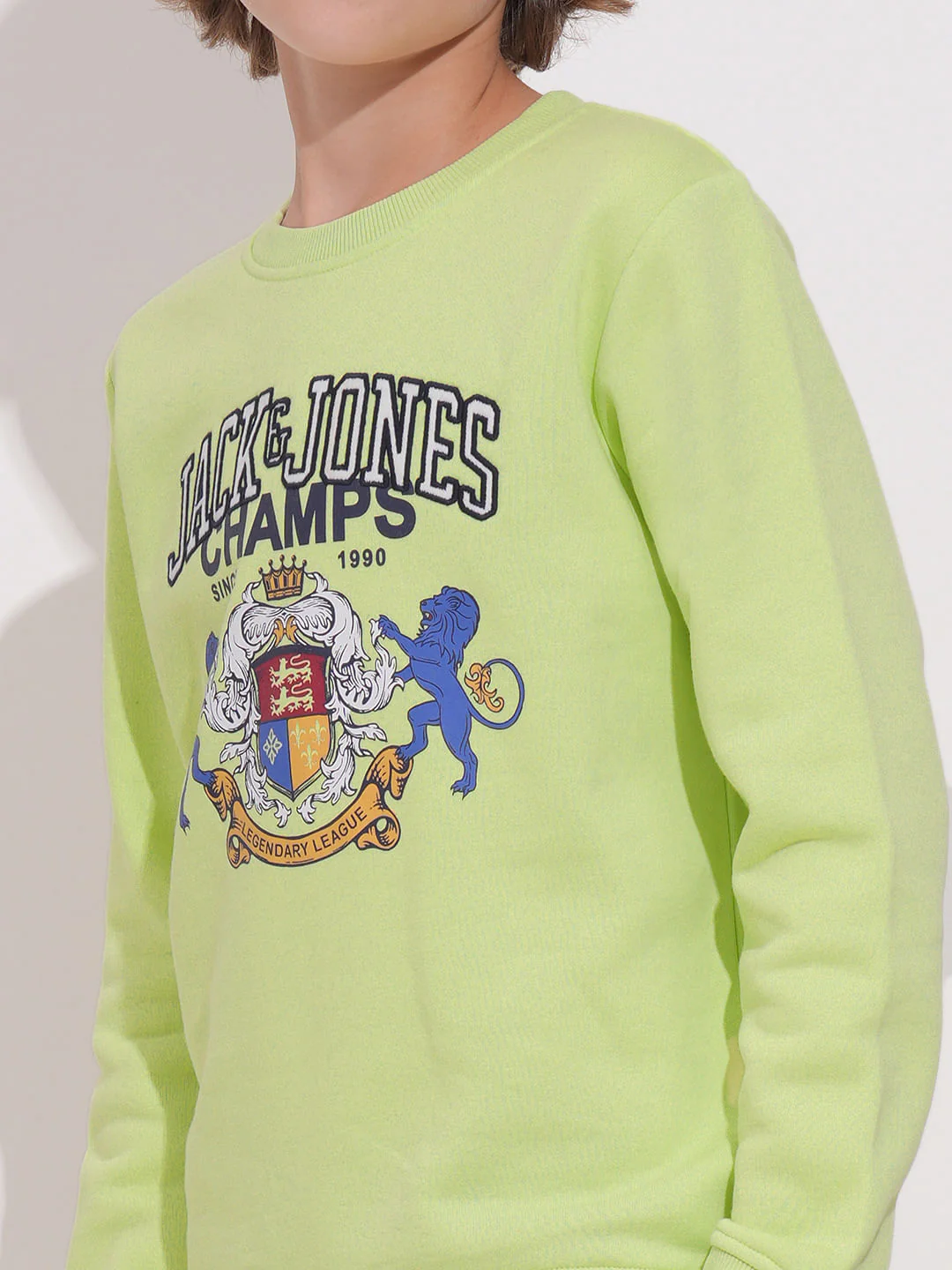 Boys Pastel Green Printed Sweatshirt - Image 6